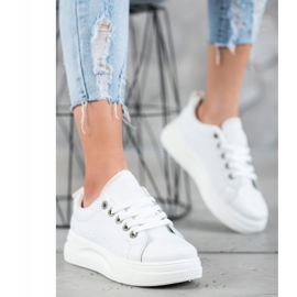 SHELOVET Baskets à la mode sur la plate-forme blanc 1