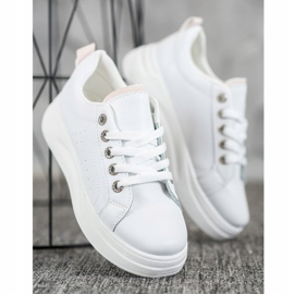SHELOVET Baskets à la mode sur la plate-forme blanc 2
