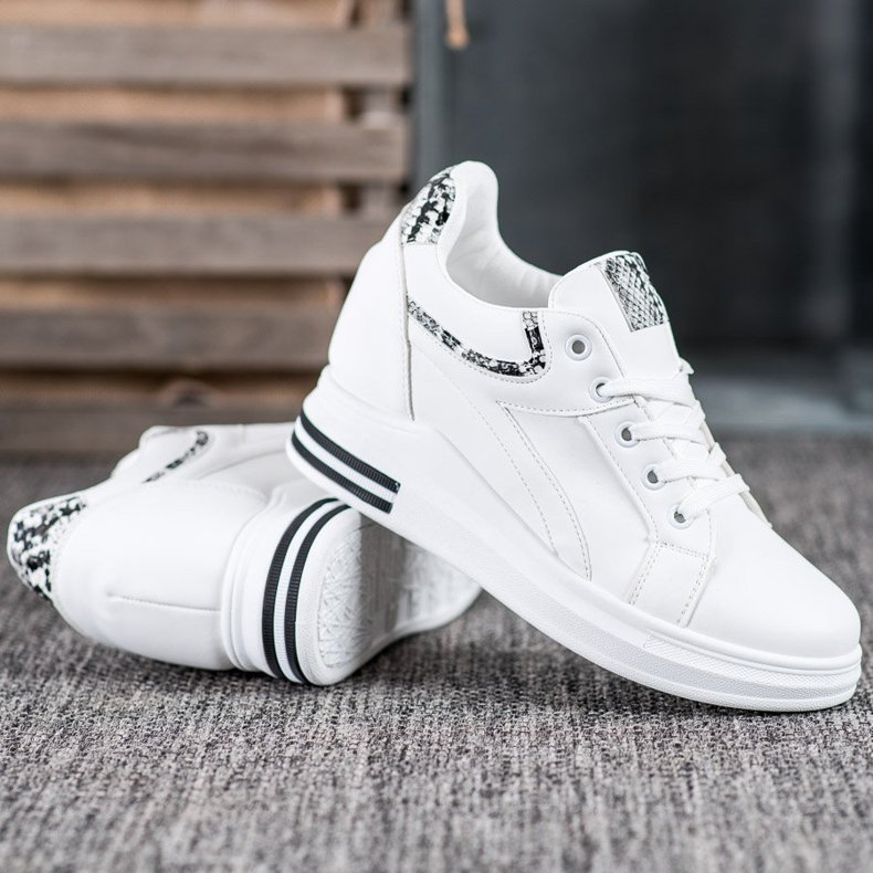 Lovery Espadrilles de coin blanc 1