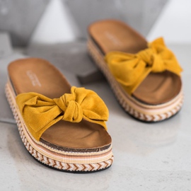 SHELOVET Pantoufles À La Mode Sur La Plateforme jaune 2