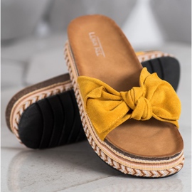 SHELOVET Pantoufles À La Mode Sur La Plateforme jaune 3