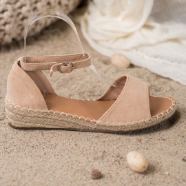 SHELOVET Sandales Espadrilles en Daim brun 3
