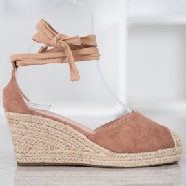 SHELOVET Espadrilles Compensées rose 2