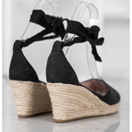 SHELOVET Espadrilles Compensées le noir 2