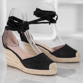 SHELOVET Espadrilles Compensées le noir 3