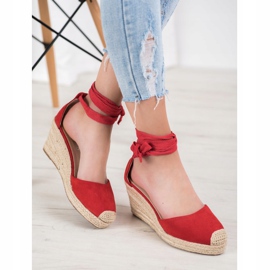 SHELOVET Espadrilles Compensées rouge 1