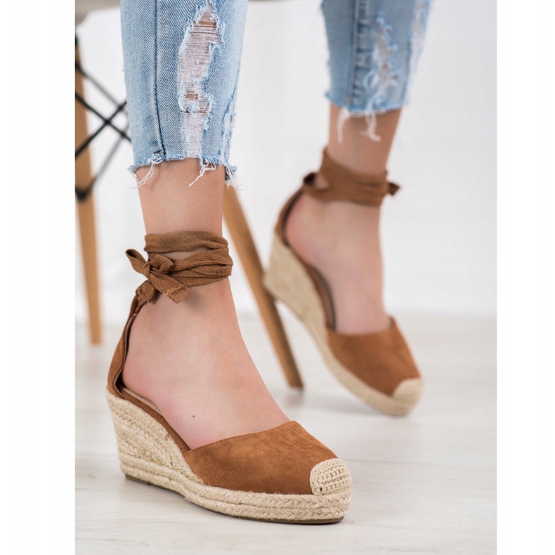 SHELOVET Espadrilles Compensées brun 2
