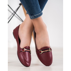 Clowse Seigneurs à la mode avec cuir écologique rouge 1