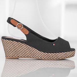 SHELOVET Sandales compensées classiques noir 2