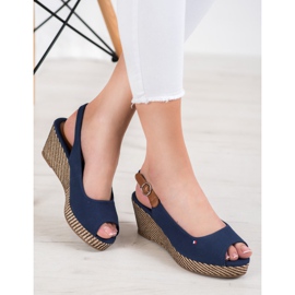 SHELOVET Sandales compensées classiques bleu 3