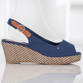 SHELOVET Sandales compensées classiques bleu 4