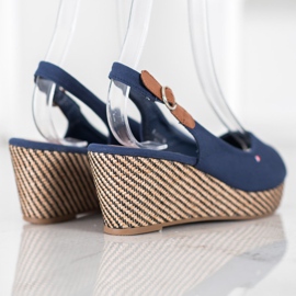 SHELOVET Sandales compensées classiques bleu 5