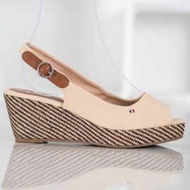 SHELOVET Sandales compensées classiques brun 3