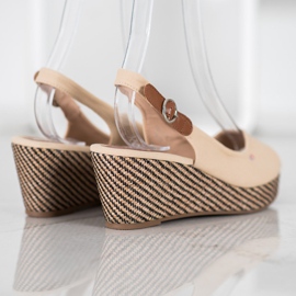 SHELOVET Sandales compensées classiques brun 4