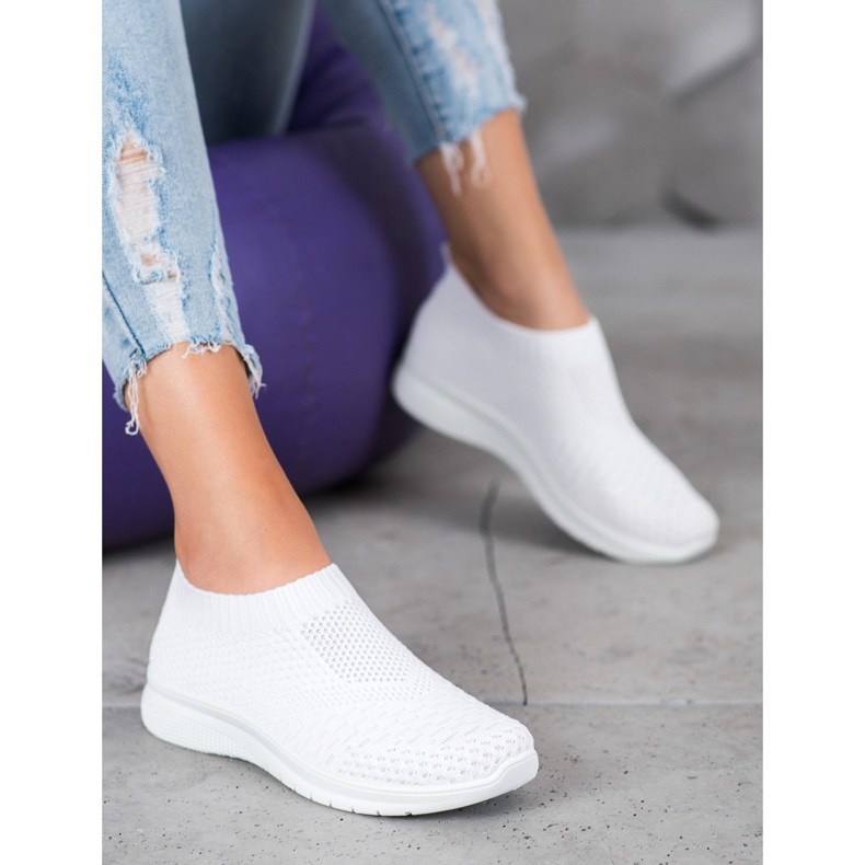 SHELOVET Baskets à enfiler blanc 1