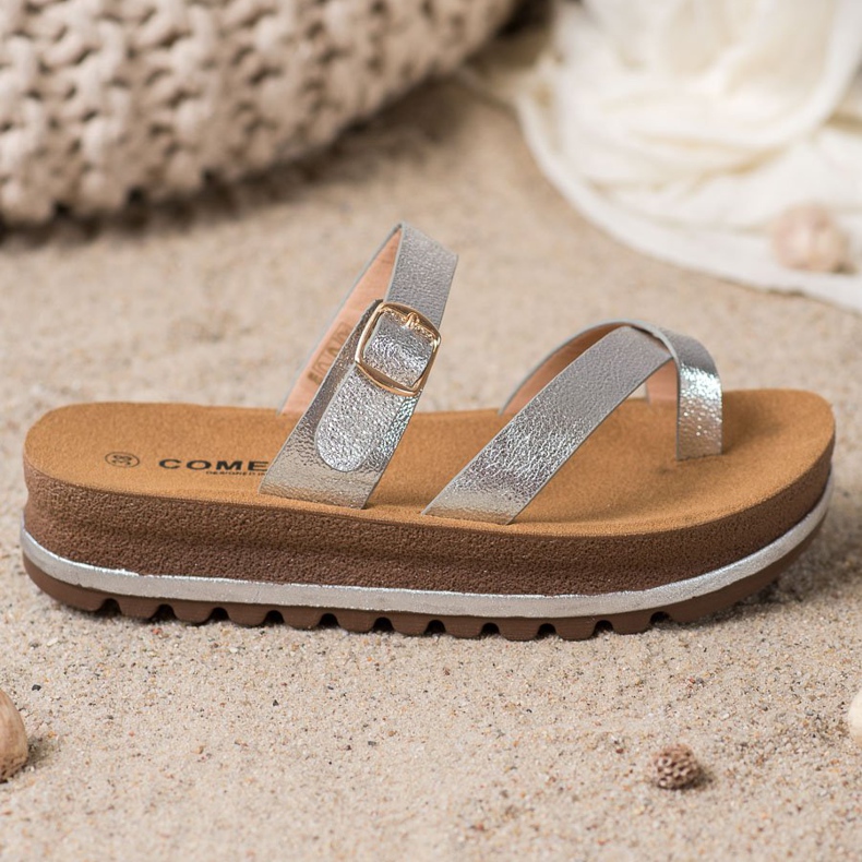 Comer Pantoufles Sur La Plateforme De La Mode gris 2