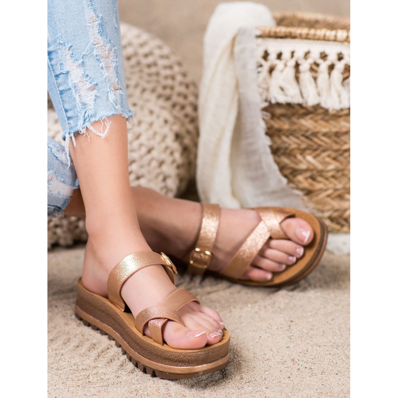 Comer Pantoufles Sur La Plateforme De La Mode jaune 2