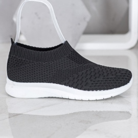 SHELOVET Baskets à enfiler noir 2