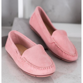 Clowse Mocassins en daim rose 4