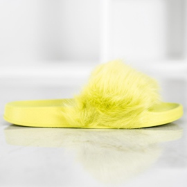 SHELOVET Pantoufles En Caoutchouc Avec Fourrure multicolore vert 5