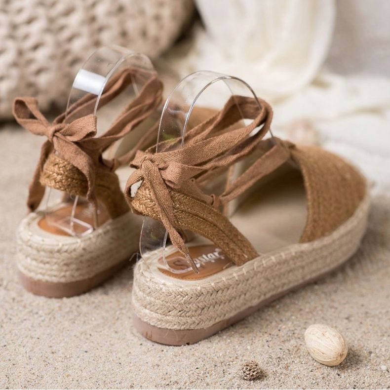 Seastar Sandales espadrilles nouées brun 1