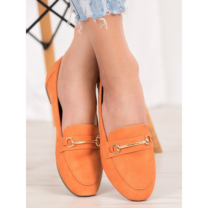 Nio Nio Mocassins élégants avec cuir écologique orange 2