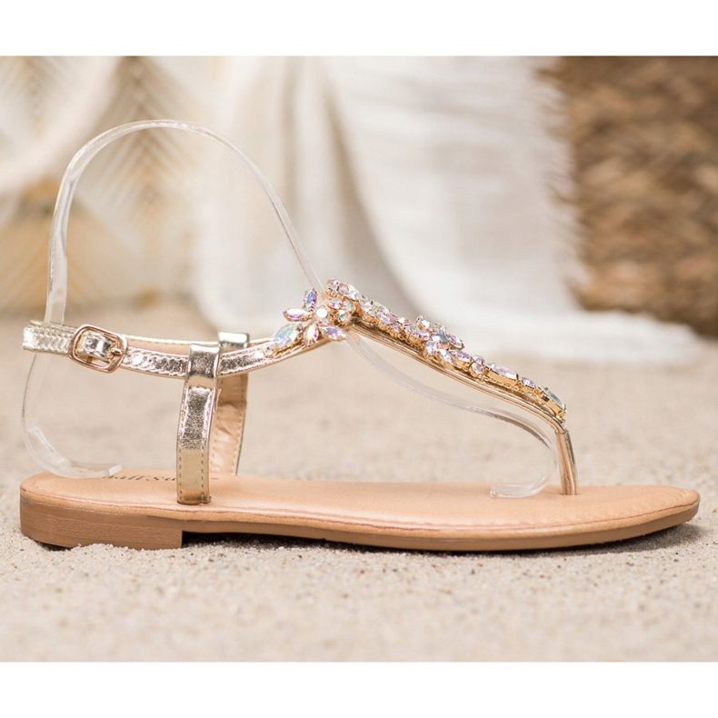 Small Swan Sandales élégantes avec zircone cubique jaune 2