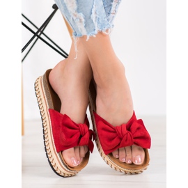 SHELOVET Pantoufles À La Mode Sur La Plateforme rouge 1 SHELOVET Pantoufles À La Mode Sur La Plateforme rouge 1