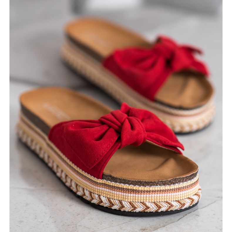 SHELOVET Pantoufles À La Mode Sur La Plateforme rouge 2 SHELOVET Pantoufles À La Mode Sur La Plateforme rouge 2