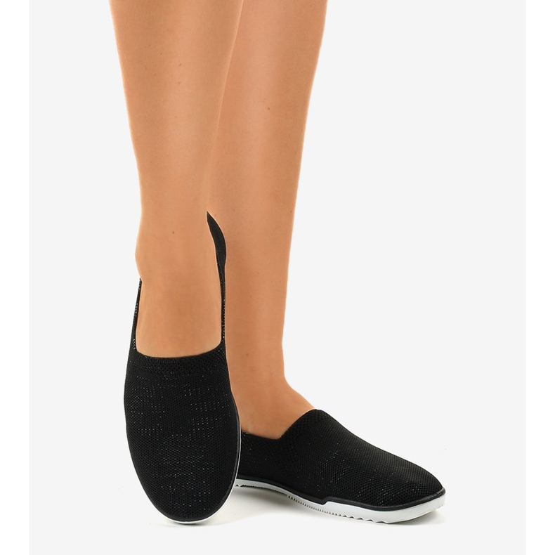 Baskets à enfiler en lycra noires GF-HJS12-1 2