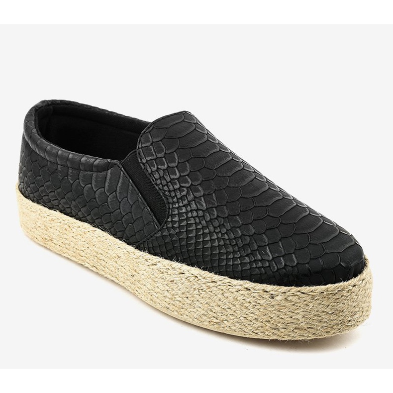 Espadrilles noires à enfiler 6140 le noir 1