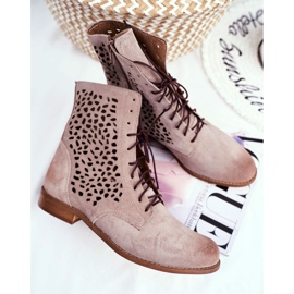 Nicole Bottes en cuir pour femmes Cappucino Meridan beige 1