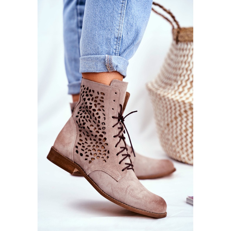 Nicole Bottes en cuir pour femmes Cappucino Meridan beige 2
