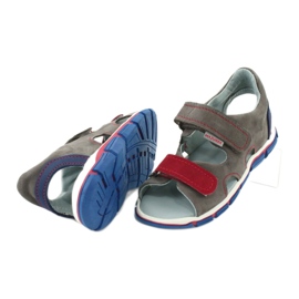 Mazurek Garçons en cuir avec sandales en cuir gris-rouge 314 3