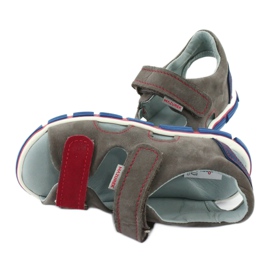 Mazurek Garçons en cuir avec sandales en cuir gris-rouge 314 4