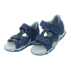 Mazurek Garçons en cuir avec velcro bleu marine 314 2