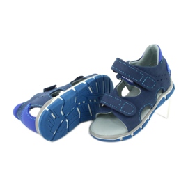 Mazurek Garçons en cuir avec velcro bleu marine 314 4