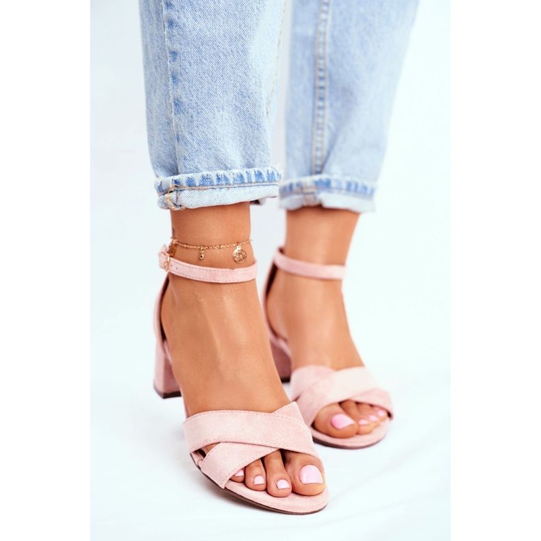 SEA Sandales en daim sur une barre Rose Nela 1