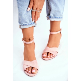 SEA Sandales en daim sur une barre Rose Nela 4