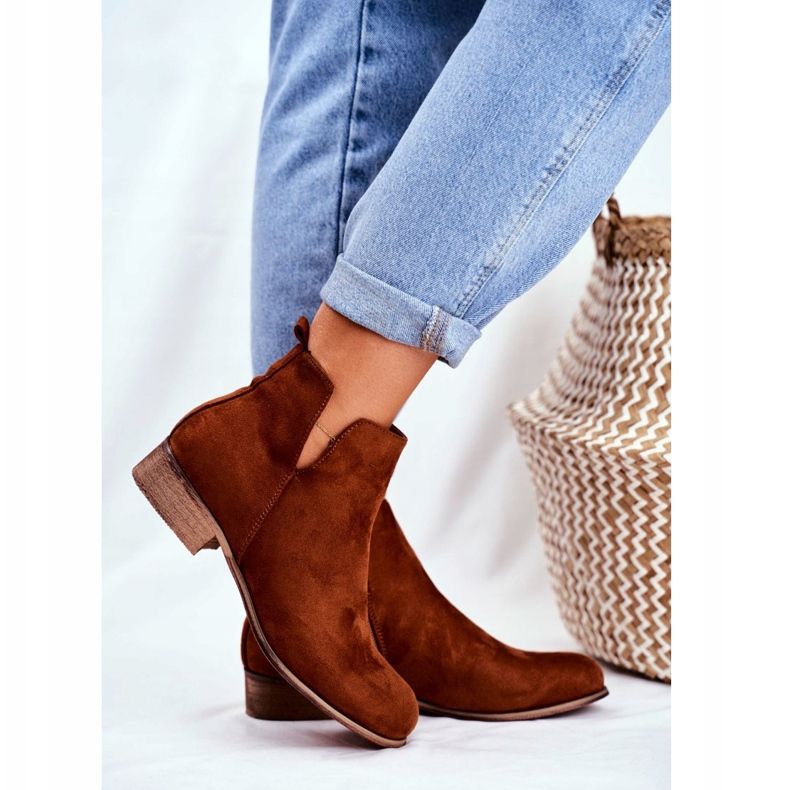 EVE Bottines Femme Talon Plat Spring Camel Viva brun 2