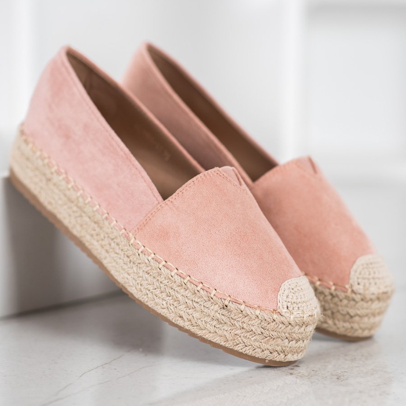 SHELOVET Espadrilles Sur La Plateforme rose 2