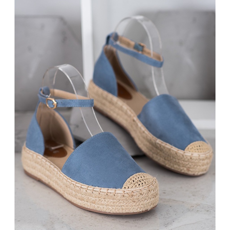 SHELOVET Espadrilles Avec Boucle bleu 2