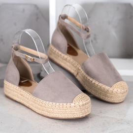 SHELOVET Espadrilles Avec Boucle gris 2