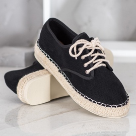 SHELOVET Espadrilles en daim le noir 4