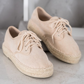 SHELOVET Espadrilles en daim brun 5