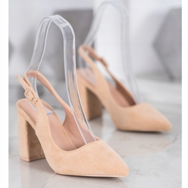 Comer Escarpins classiques à talon ouvert beige 3