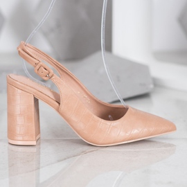 Comer Escarpins classiques à talon ouvert beige 2