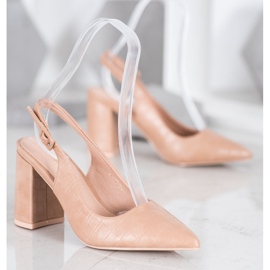 Comer Escarpins classiques à talon ouvert beige 4