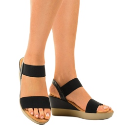 Sandales compensées noires 9R170 le noir 1