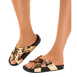 Chaussons dorés avec étoiles D7627-5 multicolore 2